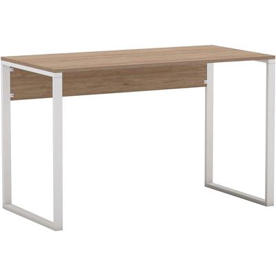 Schreibtisch DECORTIE "INNA SCHREIBTISCH", braun (eiche), B:110cm H:75cm T:60cm, Tische, Leichte Montage, Lagerung, Platzsparend Image