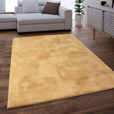 Fellteppich PACO HOME "Kunstfell Soft 380", gelb, B:120cm H:14mm L:170cm, Polyester, Teppiche, Fellteppich, Langflor, Kuschelteppich - besonders weich, Uni-Farben Image