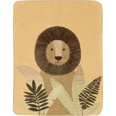 Babydecke BIEDERLACK "Babydecke Little King", braun (braun, orange), B:75cm L:100cm, Baumwolle, Polyacryl, Polyester, Wohndecken, 75 x 100, mit Zierstich Image