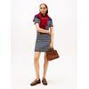 Jerseykleid TOMMY HILFIGER "CO JERSEY MID GG SHIFT S/S DRESS", Damen, Gr. M (38), N-Gr, placed thin weiß stp sweaters, Jersey, Obermaterial: 85% Baumwolle, 15% Polyamid, gestreift, casual, Kurzarm, Kleider