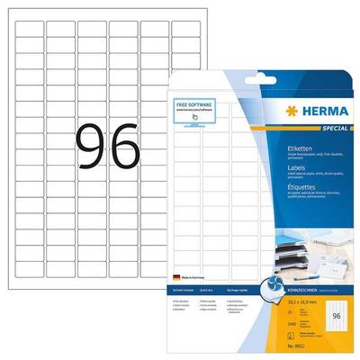 Herma Universaletiketten »Inkjet« permanent weiß 30,5 x 16,9 mm 2400 Stück weiß Image
