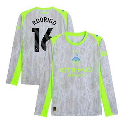 Manchester City PUMA Ausweichtrikot 2025-26 - Langarm mit Aufdruck Rodrigo 16 Image