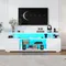 Meuble TV moderne avec éclairage LED, panneau TV, meuble TV en verre pour TV de 60 pouces, tables, armoires de rangement et grand rangement