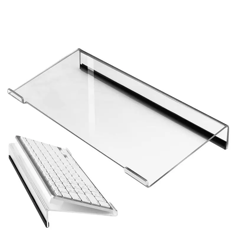 Gekippter Tastaturhalter, transparenter Display-Halter, Acryl-PC-Tastaturlift, Computer-Tastaturhalter für ergonomisches Tippen, Desktop-Halterung Image