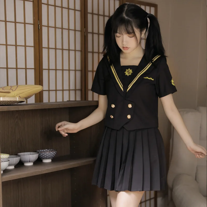 Japanische Schuluniformen Student Plus Größe S-3xl Student Mädchen Kostüm Nette Frauen Sexy JK Anzug Sailor Bluse Faltenrock Set