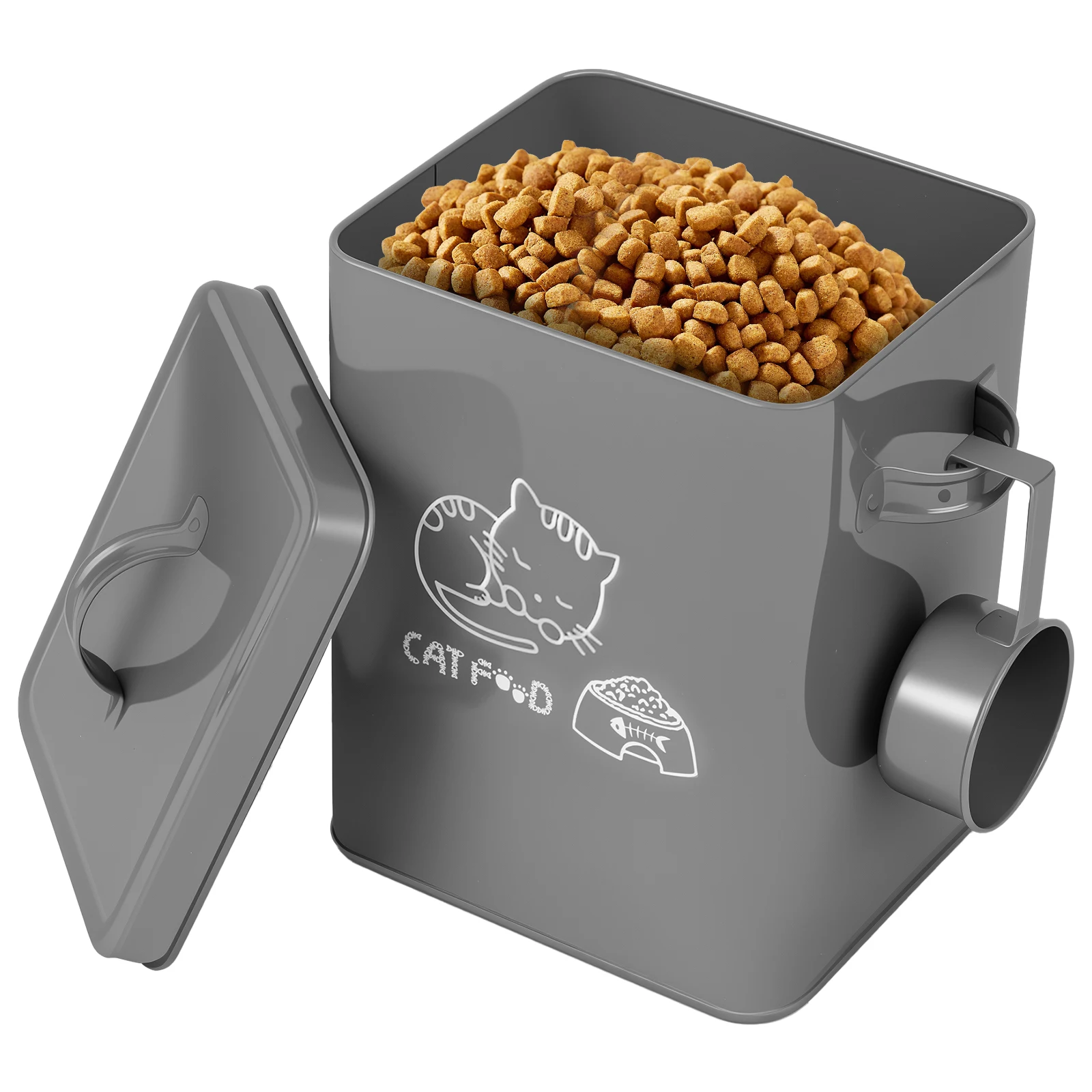 Conteneur de stockage de nourriture pour chien et chat, conteneur de nourriture solide de grande capacité pour animaux de compagnie, support de friandises pratique pour chien, organisateur pour la