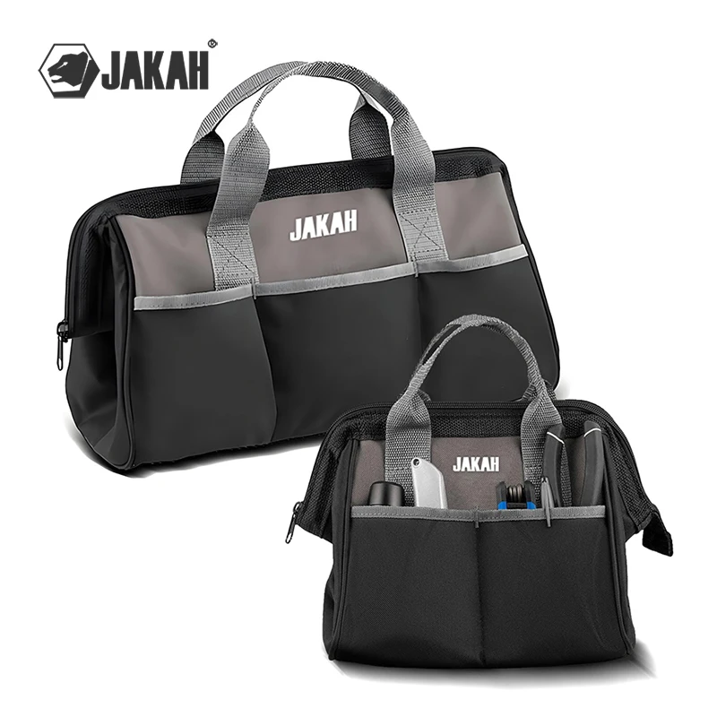 Sac à outils de 18 pouces pour outils longs et sac à outils de 10 pouces avec poches, sac fourre-tout à outils à large ouverture zippée pour électricien JKL-103 de charpentier