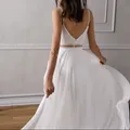 Abito da sposa bohémien da spiaggia Due pezzi A-Line senza spalline Elegante abito da sposa Abiti da Noiva
