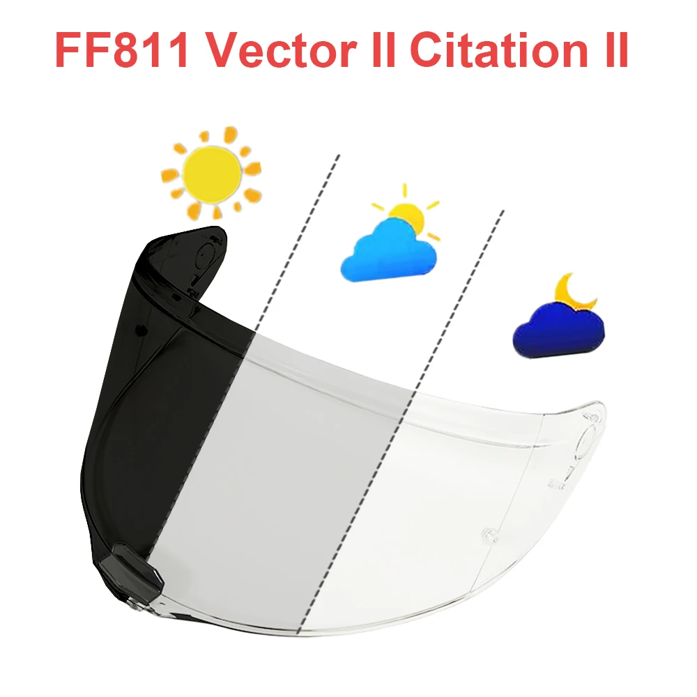 FF811 Photochromes Visier für LS2 Vector II Citation II Visera Casco Moto Helm Gesichtsschutz Linse Ersatz Antibeschlagbeschichtung Image