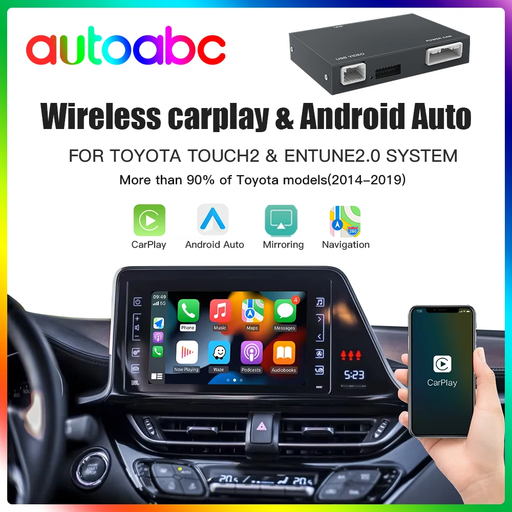 Drahtloses Carplay Android Auto für TOYOTA Touch Entune 2.0 Highlander Tundra Sienna Prius Yaris Camry CHR Decoder Modul Image