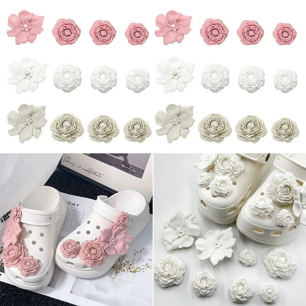 8 Stücke Wiederverwendbare 3D Blume Strand Schuh Charms Clip Schnalle Abnehmbare Schuh Dekorationen DIY Perforierte Schuhe Zubehör Strand Schuhe