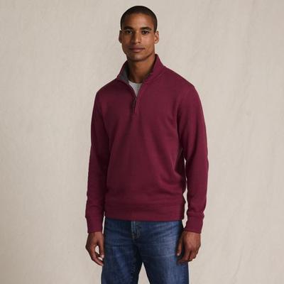Tall Brushed Rib Half Zip Jumper, Men, size: 42-44, big and tall, Red, Cotton, by Lands' End