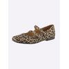 Ballerina HEINE, Damen, Gr. 39, beige (beige, schwarz), Textil, modisch, Schuhe