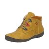 Schnürboots RIEKER, Damen, Gr. 37, gelb (ockergelb), Lederimitat, Textil, unifarben mit Farbeinsätzen, casual, Schuhe, Stiefelette, High Top Sneaker mit Innenreißverschluss