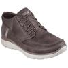 Slip-On Sneaker SKECHERS "SUMMITS", Herren, Gr. 44, braun, Textil, casual, Schuhe, Schnürboots, Mid Cut Sneaker mit Hands Free Slip-Ins™