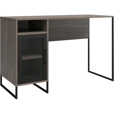 Schreibtisch DOREL HOME "Purdue", grau (grau eiche, schwarz, schwarz, grau eiche), B:121cm H:76,5cm T:50cm, Tische, Tür mit Magnetverschluß, Gestell aus Metall, Höhe 76,5 cm Image