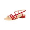 Riemchensandale PAUL GREEN "Paul Green Sandalen Leder", Damen, Gr. 40, rot lack, Leder, casual, Schuhe