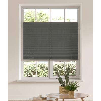 Plissee MY HOME "DAHRA - in Crush-Optik" Gr. 11, grau (dunkelgrau), B:30cm H:130cm, Obermaterial: 100% Polyester, Plissees, Fixmaß, Bestseller mit über 5500 4,5-Sterne-Bewertungen, Klemmträger Image