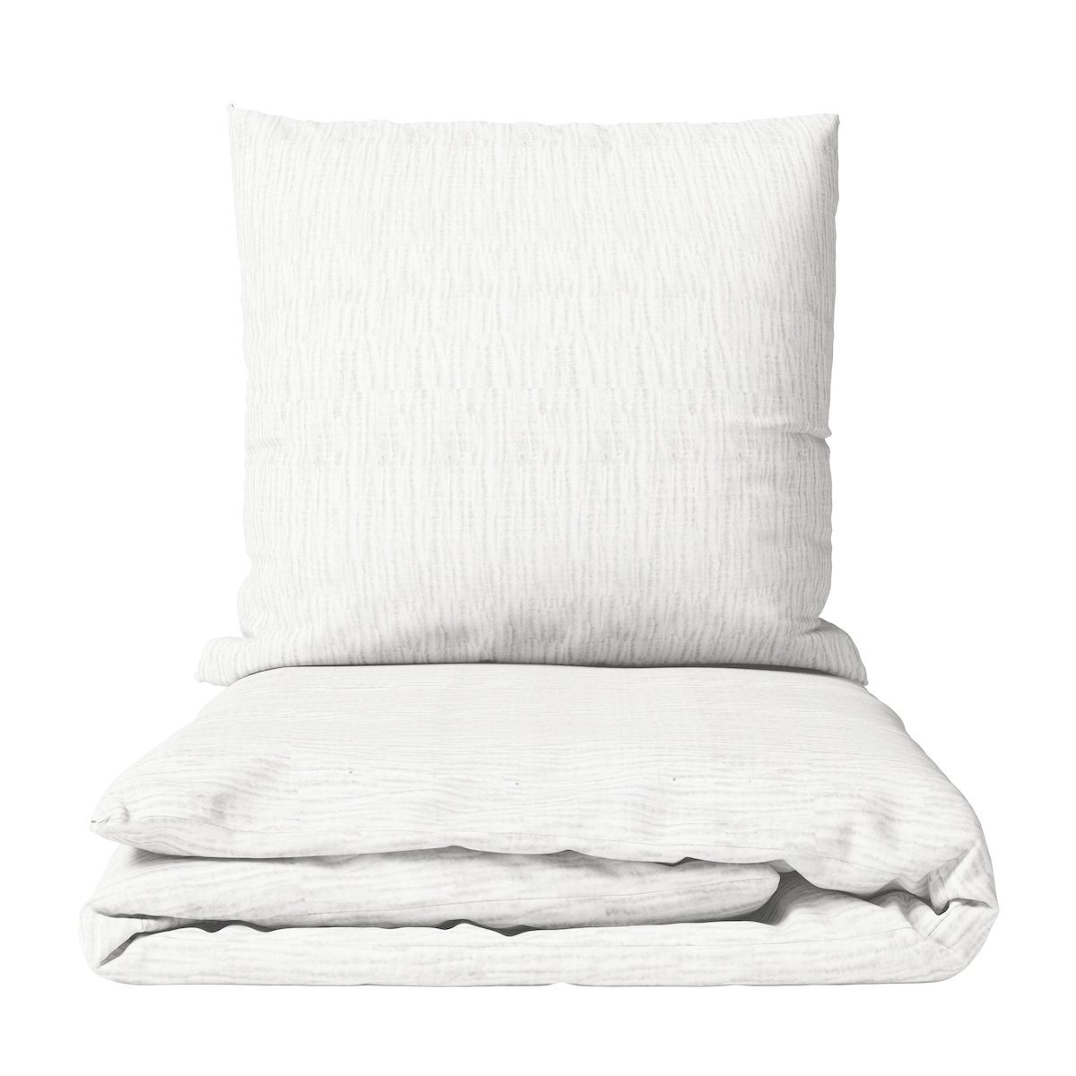 Leonado Vicenti Musselin Bettwäsche 135x200 cm Baumwolle Weiss Einfarbig mit Knopfverschluss Modern Hochwertig 4 Teilig Image