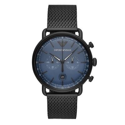 Elegante Herrenuhr der Marke Armani. Die Uhr hat ein Armband, das auch kleiner gemacht werden kann, das Gehäuse hat einen Durchmesser von 43 mm und das Uhrwerk ist Quarz. Marke: ArmaniModellname: AR11201 (43mm)Kategorie: HerrenuhrMaterialien:... Image