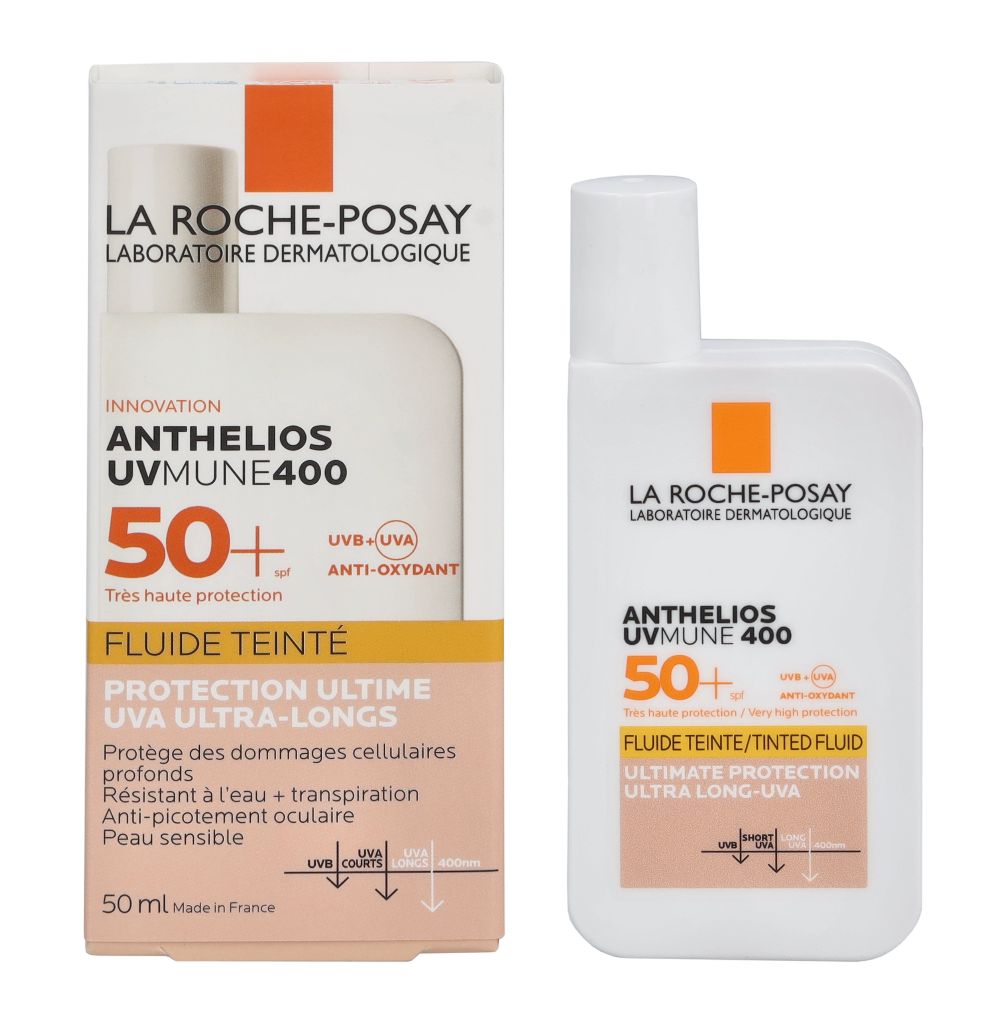 LRP Anthelios UVmune 400 Tinted Fluid SPF50+. Image