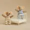 Meubles artificiels miniatures 1:12, berceau carré en fer avec trésor de Rat, adapté à la maison de poupée Bjd Ob11, ameublement de maison, cadeau d