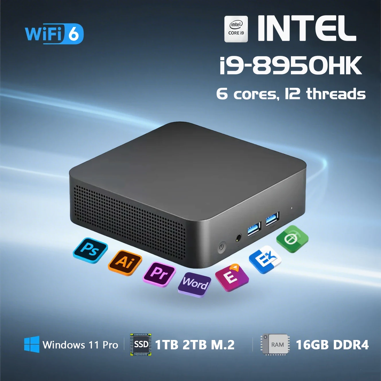 Mini ordinateur Intel Core i9 8950HK Windows 11 Pro ordinateur de bureau Intel ® PC d