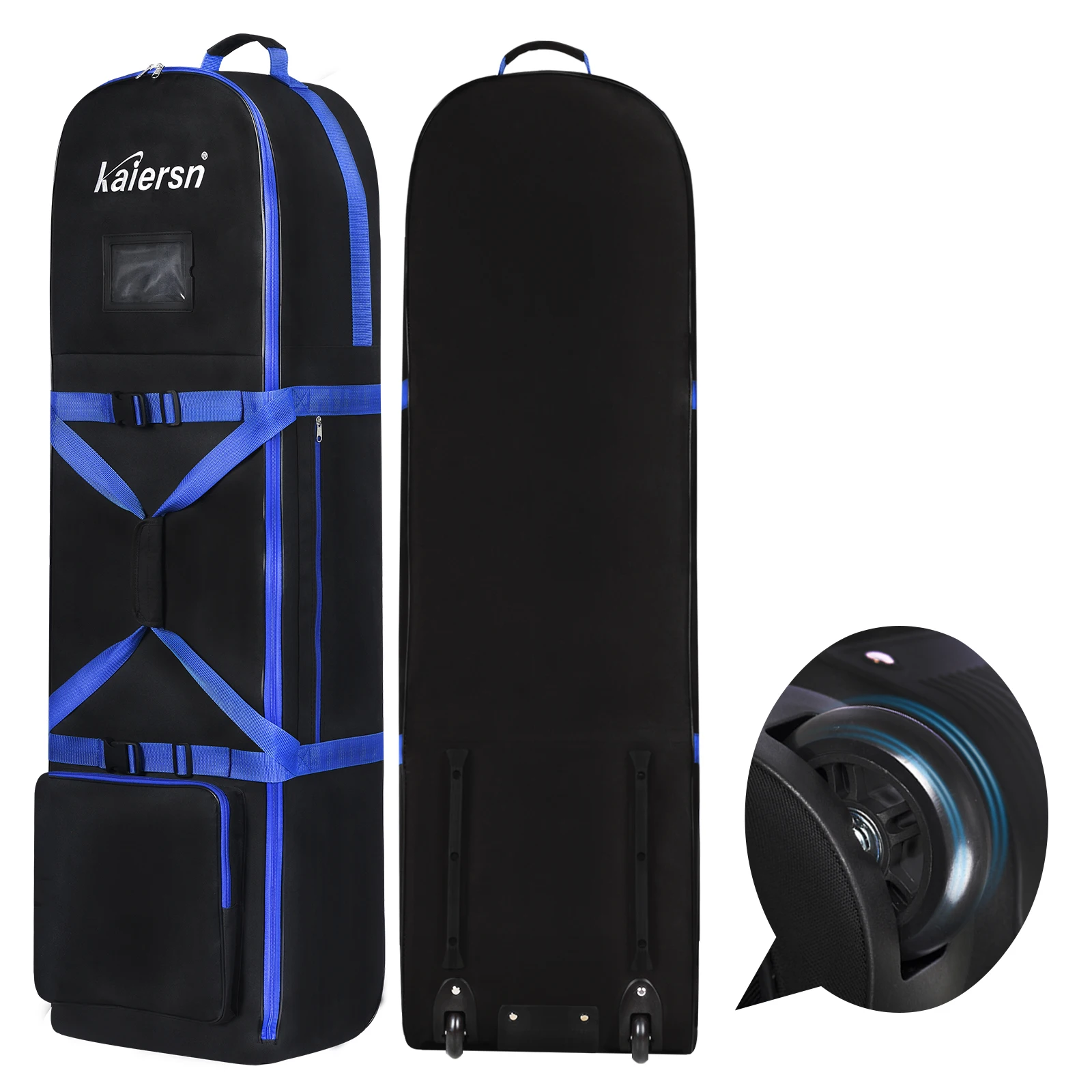 Kaiersn Premium-Golf-Reisetasche mit robusten Reißverschlüssen, vergrößerten Rädern, faltbare Golf-Luftfahrttasche für den bequemen Transport Image