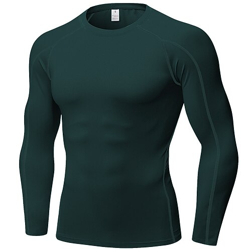 Herren Kompressionsshirt Trainings-Basisschicht T-shirt Fitness Langarm Oberteil Athleisure Frühling Herbst Tarnung Spandex Schnelltrocknend Fitnessstudio Basketball sportlich Sportbekleidung Image