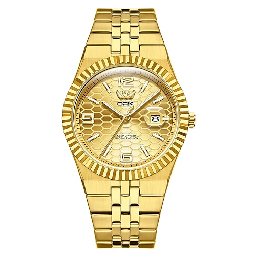 OPK Marke Herren Quarzuhr Luxus großes Zifferblatt Mode Business leuchtender Kalender wasserdichte Dekoration Edelstahlarmbanduhr Image