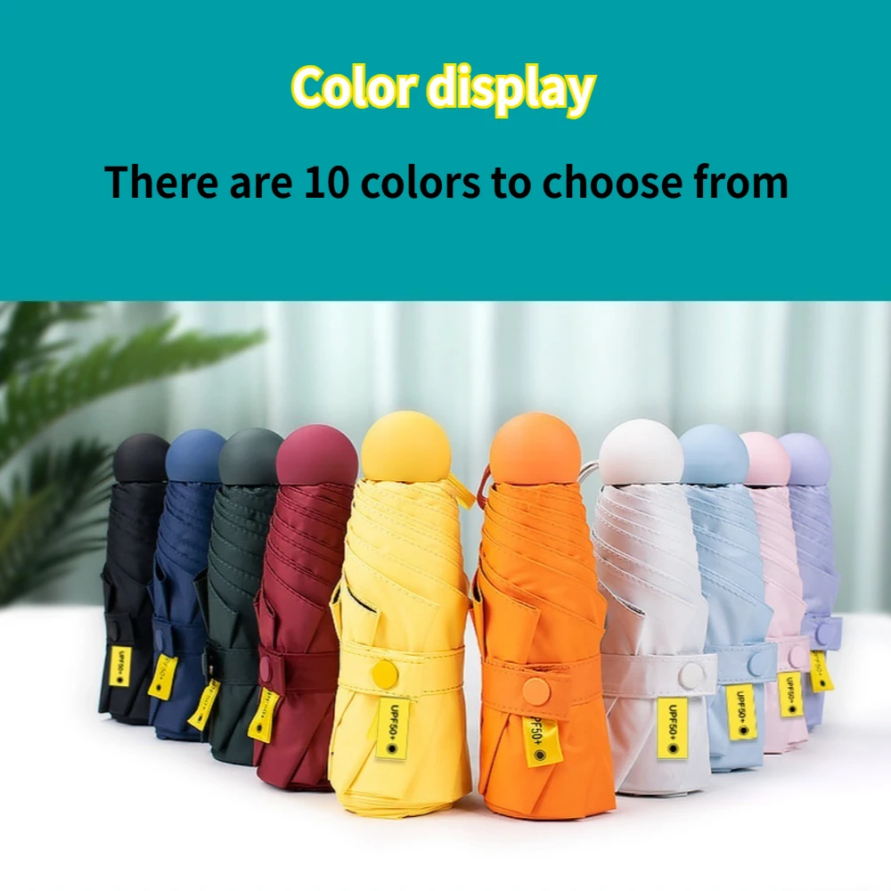 Kapselschirm, tragbar, UV-beständig, wasserdicht, kleines Haushaltsregen, leicht, langlebig, Taschenkapselschirm Image