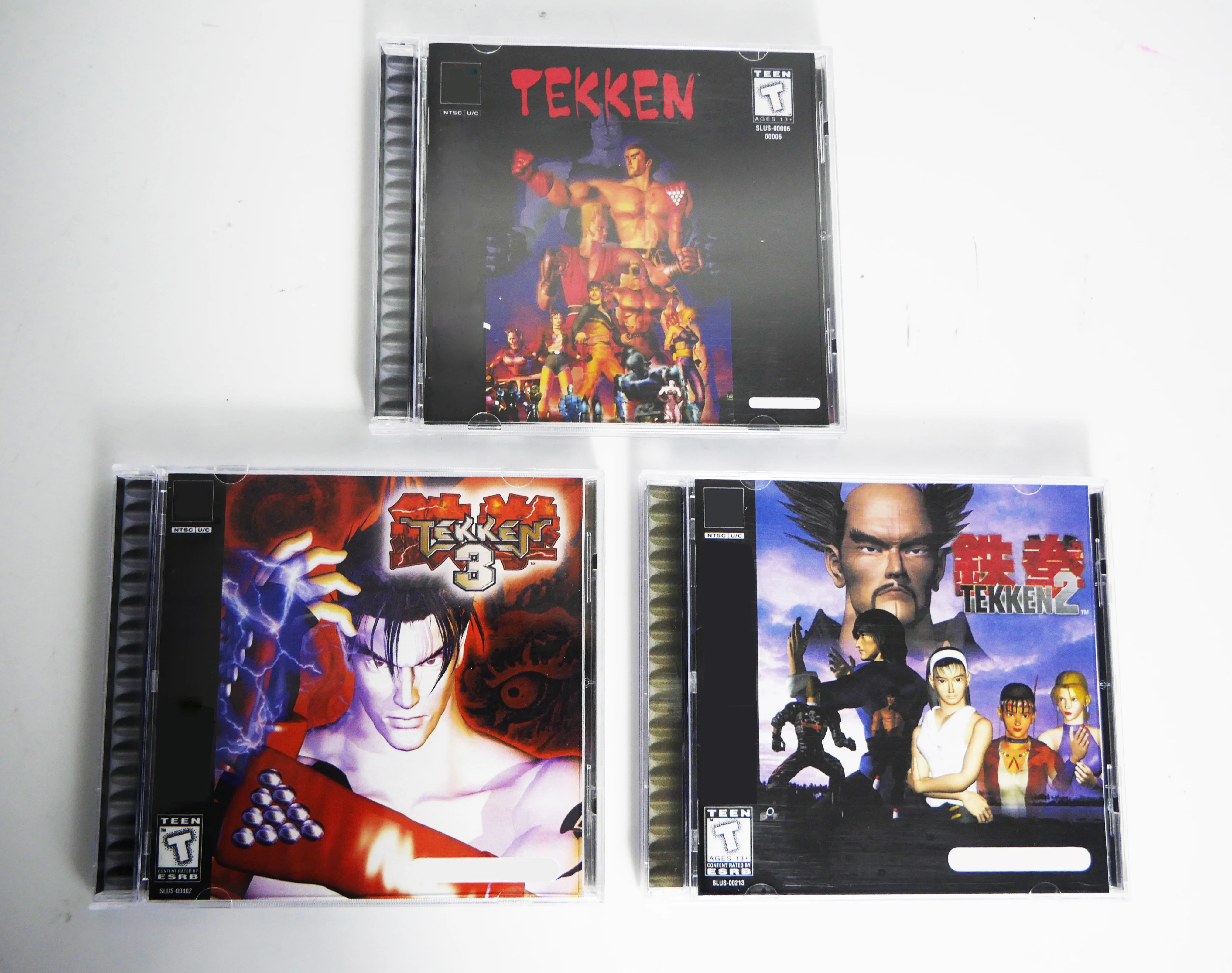 PS1 Tekken Series With Manual Copy Disc Game Black Bottom Unlock Console Station 1 Retro Optical Driver Video Game Part
