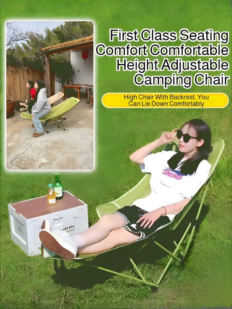 Outdoor-Klappstuhl, Strand, Angeln, Camping, erhöhter tragbarer Stuhl, Hocker, Picknick, klappbarer Lounge-Stuhl, verstellbarer Klappstuhl Image
