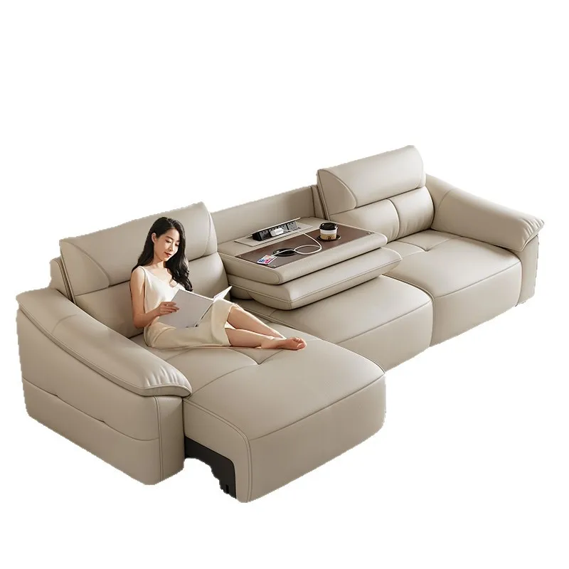 Lederschlafsofa 2025, neue kleine Wohnung, multifunktionales, zusammenklappbares, gerades Reihe, intelligentes elektrisches Sofa Image
