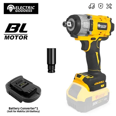Electric Goddess Brushless Motor Cordless Electric Impact Wrench 330N.M Torque Power Tool For Dewalt 20V Battery ﻿Pin
