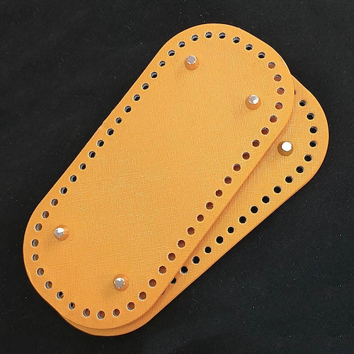 Häkeltaschenböden 3,948,66 Zoll mit Löchern - verschiedene Farben, lange ovale Form für selbstgemachte Schultertaschen Basteln, zufällige Farben, Taschenformer Image