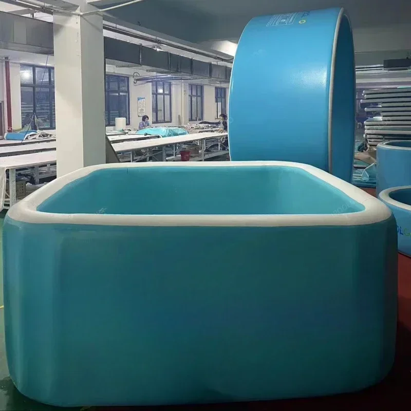 Ausgezeichneter Bestseller erster multifunktionaler, umweltfreundlicher, aufblasbarer, oberirdischer, rechteckiger PVC-Schwimmbecken Image