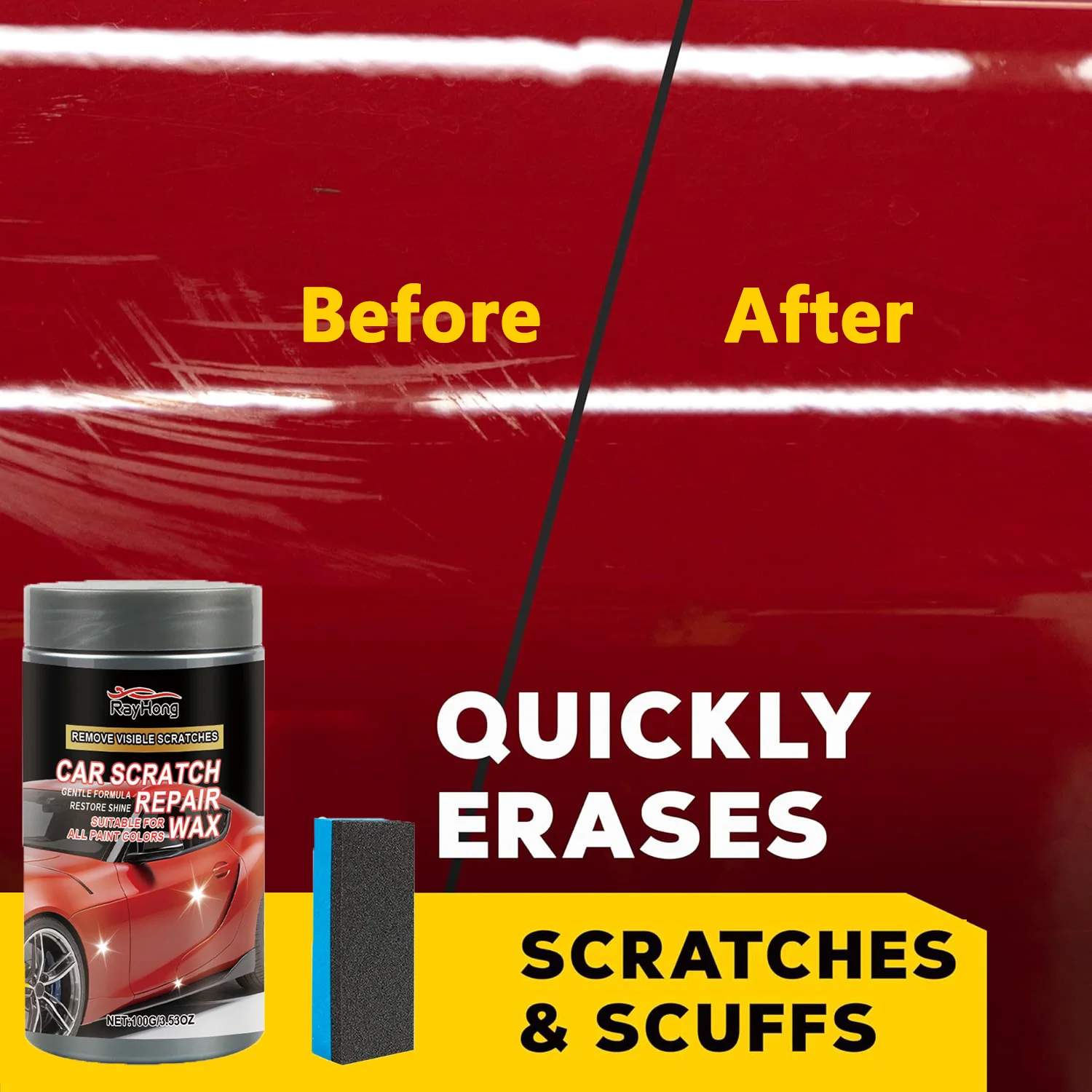 Auto Kratzer Reparatur Wachs Auto Swirl Entferner Kratzer Reparatur Polieren Anti Scratch Wachs für Reparatur Oberfläche Hautunreinheiten Pflege Werkzeuge Image