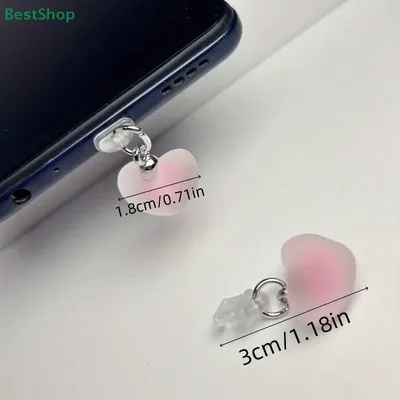 Σ Victoria ParqueGradient Heart Shaped Phone Dust Plug Universal Phone Accessories