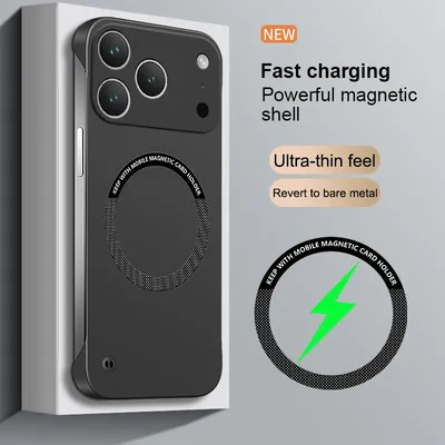 Rahmenloser magnetischer Magsafe Slim Case für iPhone 17 Pro Max Air iPhone 17 Pro Max 5G Wireless Charging Hard Back Cover