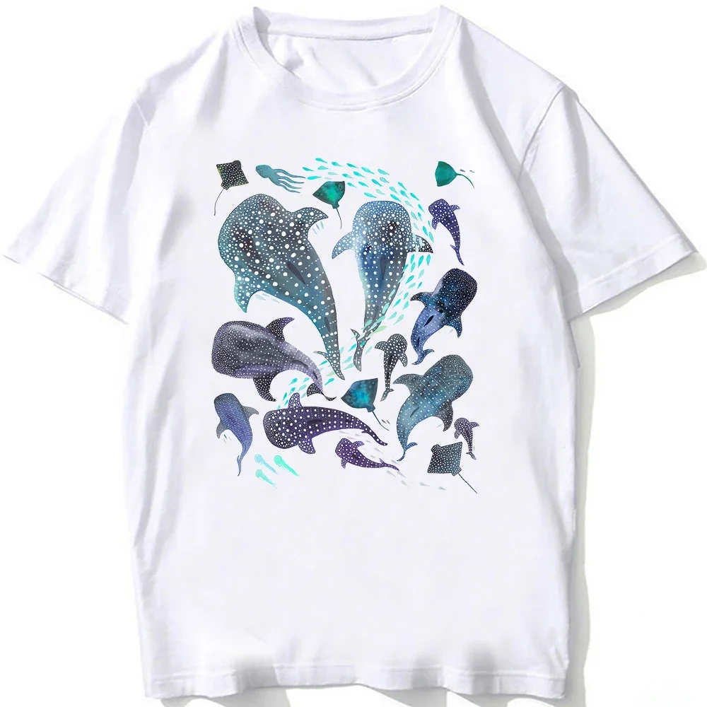 Casual T Shirts Strand Tauchen Weiß T-shirt Vintage Tees Wal Shark Anatomie T-shirt Frauen Hip Hop Ästhetische Kleidung