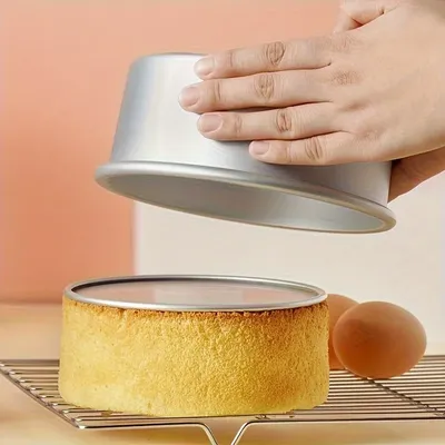 D2 1-3PCS Round Cake Pan Set 4/6/8 Inch Hard Anodized Aluminum Molds with Removable Bottoms for Easy Cake Removal Baking Mould