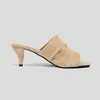 Clip-Toe Slipper Sandalen Wildleder Slip-On Einfarbig Mode Prägnante Sexy Elegante Party Kleid Sommer Frauen Schuhe neueste Dünne Fersen