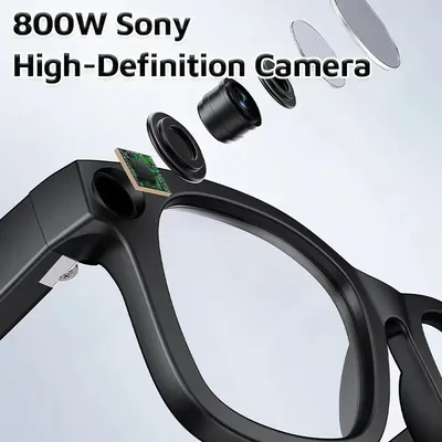 LIGE 800W Pixel Smart AI Brille HD Shooting Video Record Sprachanruf Brille Wasserdichte Bluetooth Smart Sonnenbrille für Männer Frau Image