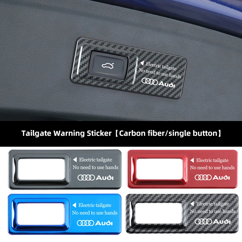 Auto Stamm Warnung Aufkleber Elektrische Heckklappe Hebe Abdeckung Für Audi Sline A3 A4 A6 A5 Q5 A1 Q7 Q3 TT SQ5 RSQ3 RSQ8 S3 S4 RS5 RS6 Image