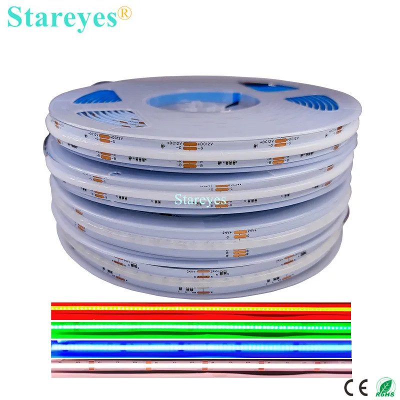 Striscia LED COB 810 840 784 LED/m 5m DC12V DC24V RGB RGBW RGBCCT Alta luminosità FCOB LED Nastro Diodo Nastro flessibile Corda di luce