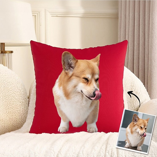 1 Stück Polyester Kissenbezug, Cartoon Klassisch Quadrat Reißverschluß Polyester Traditionell Klassisch Image