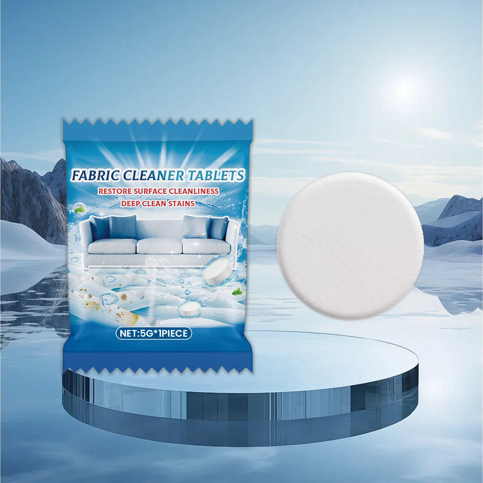 JAKEHOE Stoffreinigungs-Entkalker, 1/5/10 Stück, Tiefenreiniger-Tabletten, Geruchsentfernungstablette für Sofa, Teppich, Auto-Innenraummatratze Image