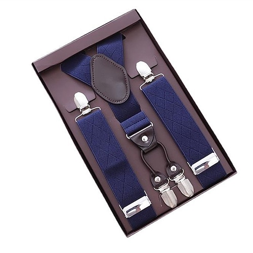 Herren Hosenträger Polyester Verstellbar Argyle Blau Schwarz Outdoor Täglich Taillengürtel Image