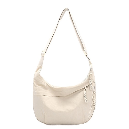 Damenmode, einfarbig, Nylon, Umhängetasche, Hobo-Tasche, wasserdicht, leicht, lässig, Umhängetasche, stilvoll, hochwertig, langlebig, trendige Handtasche für den Alltag